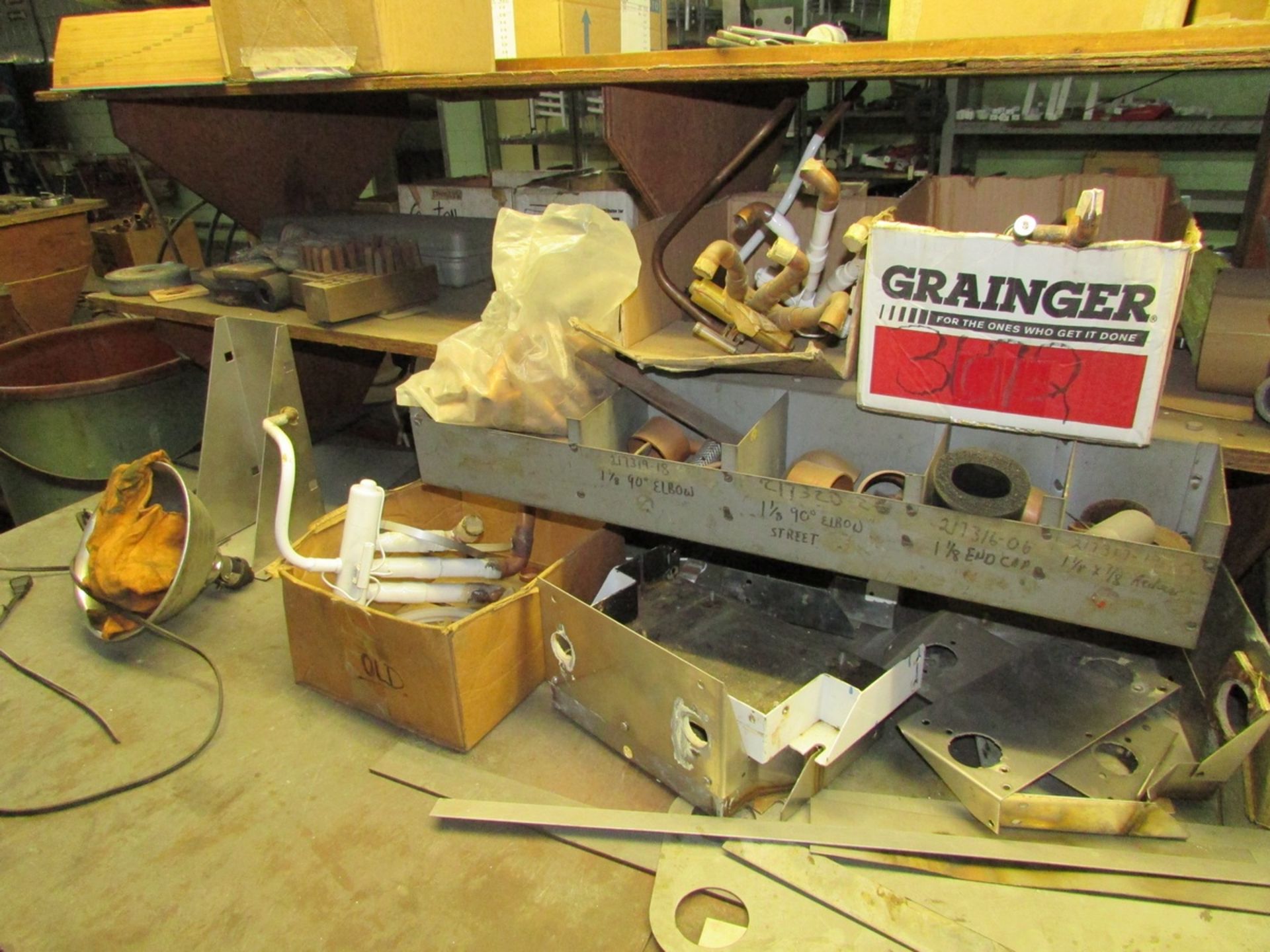 76"x180" Wood Work Stations, with (3) Shelving Units with Contents. To Include Hand tools, Brazing - Image 6 of 26