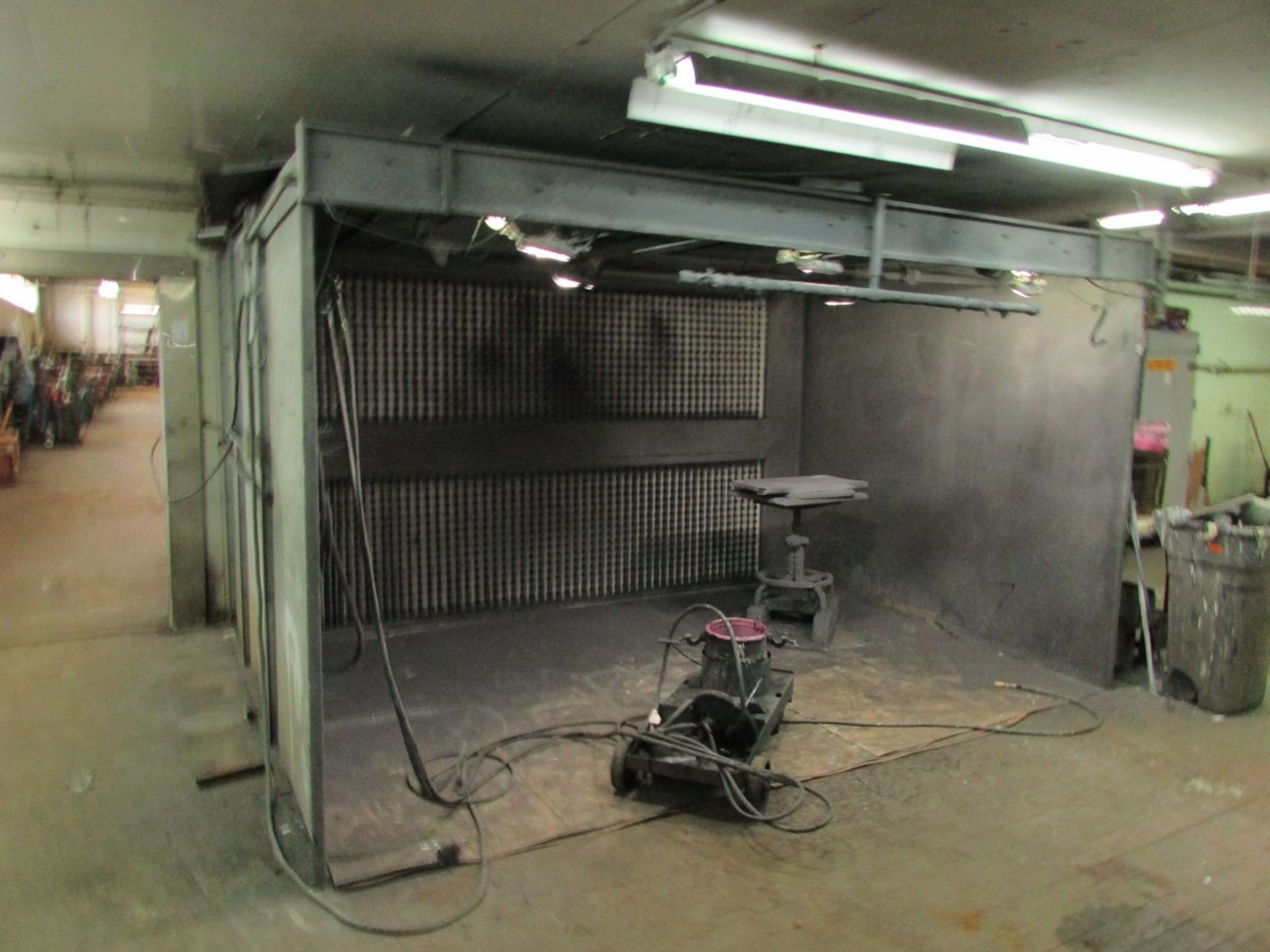 Remaining Equipment of Paintshop, To Include 10'x12'x7' Paint booth with Dwyer 25 Manometer, HVLP