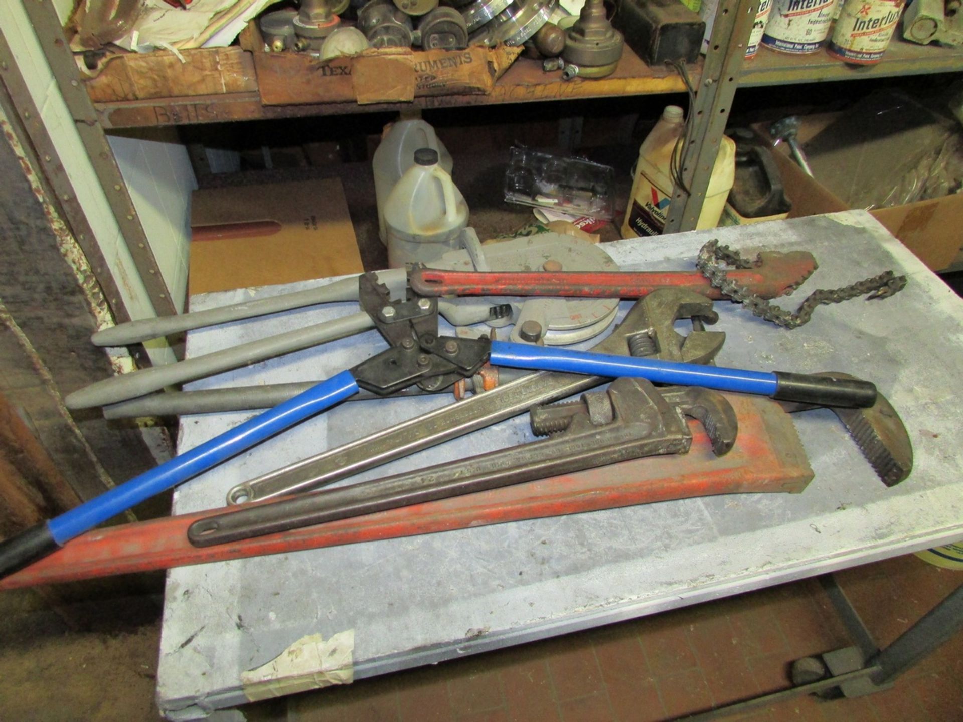 Contents of Tool Room, To Include Adjustable Shelving Units, Assorted Hand Tools, Pipe Wrenches, - Image 4 of 32