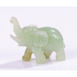 Chinese jade elephant, with a raised trunk, 6cm long