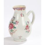 Chinese sparrow beak jug, the body with foliate decoration and loop handle, 11.5cm high