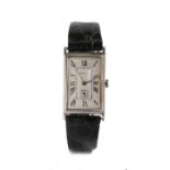 Tiffany & Co 18 carat white gold gentleman's wristwatch, the signed white dial with roman numerals