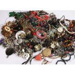 Large quantity of costume jewellery, to include necklaces, bangles, chains, bracelets etc. (qty)