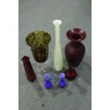 Collection of coloured art glass, various styles and designs, (qty)