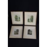 Four framed watercolours depicting landscape scenes, (4)