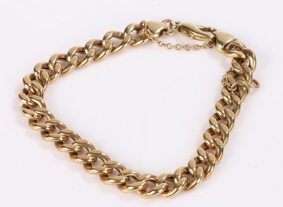 9 carat gold with links and clip end, 12.8 grams