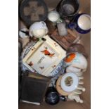 Mixed lot of ceramics, glassware and boxes etc. (qty)