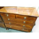 Edwardian mahogany and marquetry inlaid bedroom suite consisting of wardrobe, the down-swept