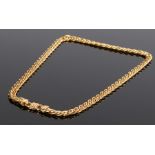 9 carat gold necklace, with loop chain links and clasp end, 19.9 grams, 46.5cm long