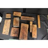 Collection of carved wooden moulds (qty)