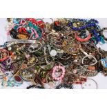 Large quantity of costume jewellery, to include necklaces, bangles, chains, bracelets etc. (qty)