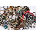 Large quantity of costume jewellery, to include necklaces, bangles, chains, bracelets etc. (qty)