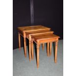 Nest of three tables, each with a rectangular top, (3)