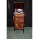 Gramophone by W.H. Barnes London, the cabinet with oriental style decoration, together with a