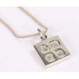 Silver ingot pendant necklace