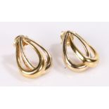 Pair of 18 carat gold earrings, of loop design, 2.6 grams
