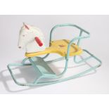 Triang rocking horse, with metal frame and seat, moulded horses head