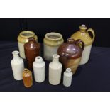 Collection of ten stoneware bottles and pots by Denby, Price Bristol etc. (10)
