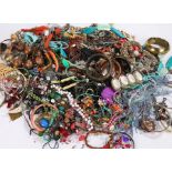 Large quantity of costume jewellery, to include necklaces, bangles, chains, bracelets etc. (qty)