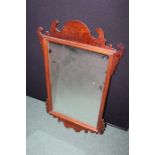 Georgian style mahogany fret mirror, 48.5cm x 82cm