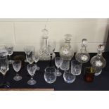 Glassware to include four decanters, tumblers, wine glasses etc. (qty)