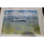 Edmund Miller limited edition print depicting a de Havilland Comet 4C as used by H.M. Queen