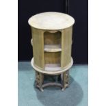 Mahogany occasional table, the round top above tiers to the pierced legs, 45cm wide