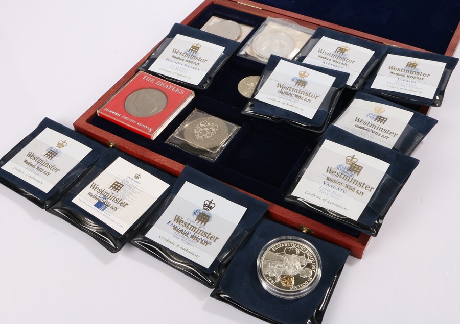 Collection of coins, to include Westminster mint silver examples and others,(qty)