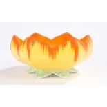 Royal Falcon ware bowl in the form of a crocus flower, 19cm diameter