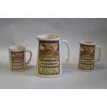Three Shepherd Neame & Co items to include two jugs and a mug, tallest jug 22cm (3)