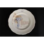 Hand painted dinner plate, the architectural design inscribed "Presented to Colonel Sir John