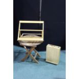 Hardwood folding occasional table with circular top, artists box, small artists folding stand (3)