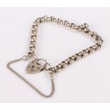 Silver bracelet, with silver padlock, 20 grams