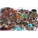 Large quantity of costume jewellery, to include necklaces, bangles, chains, bracelets etc. (qty)