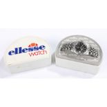 Ellesse gentleman's stainless steel wristwatch, the signed black dial with baton numerals and