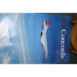 British Airways poster depicting Concorde in flight, 101cm x 63.5cm