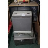 Equipment, to include Hitachi TV, JVC Amp, Toshiba VHS and a Kodak projector, (4)