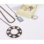 Silver jewellery, to include rings, pendants, necklace