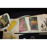 Collection of unframed prints after Gauguin, Picasso, renoir etc. (qty)