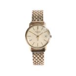 Mappin & Webb 9 carat gold cased gentleman's wristwatch, the signed cream dial with baton numerals