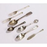 Silver, various dates and makers, to include dessert forks, teaspoons etc. 3.9oz