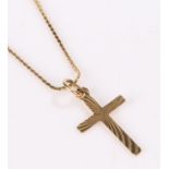 10 carat gold necklace and cross, 3 grams