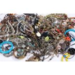 Large quantity of costume jewellery, to include necklaces, bangles, chains, bracelets etc. (qty)