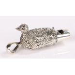 Silver whistle in the form of a duck