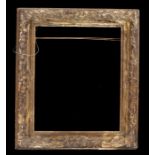 19th Century gilt gesso picture frame, with C scrolls and flower decoration, 33cm x 38.5cm