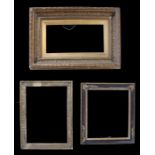 Three 19th Century picture frames, the first with a moulded edge, 36cm x 47.5cm, the second with