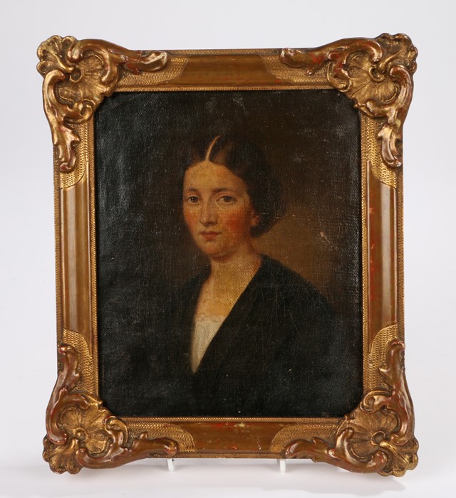 19th Century British school, a portrait of a lady, 18cm x 22cm