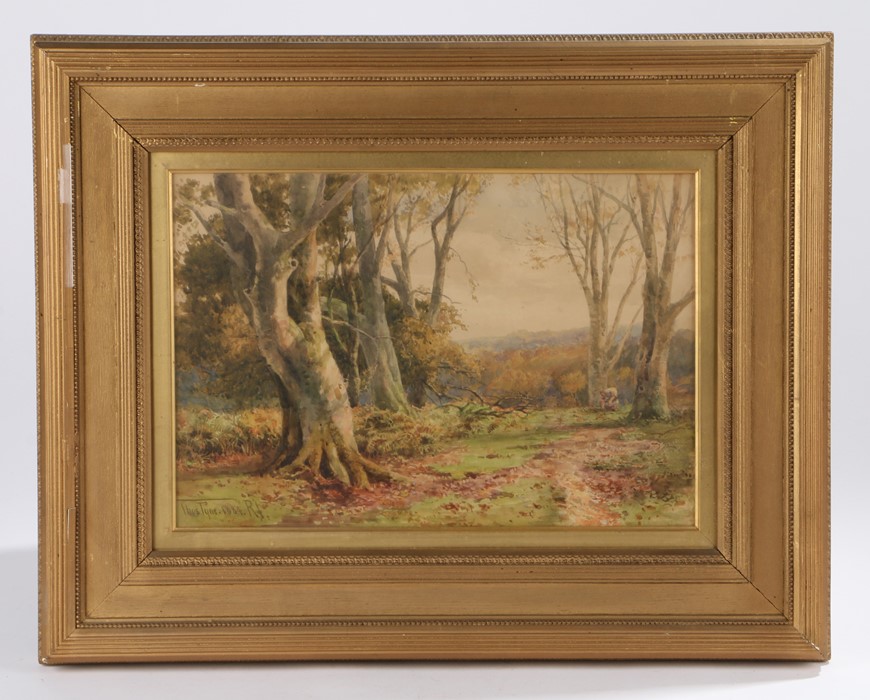 Thomas Pyne (1843-1935), "Sheatley Hill from the Lock" and "In the New Forest Hampshire", two signed - Image 2 of 3