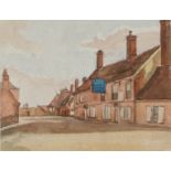 Thomas Churchyard (1798-1865), the Jolly Sailor Inn Orford Suffolk, watercolour, housed in a gilt