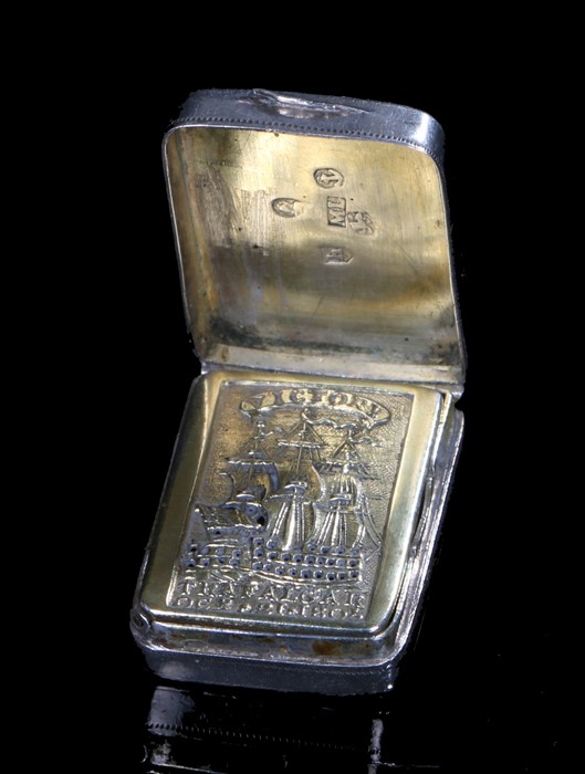 George III commemorative silver vinaigrette, Birmingham 1805, maker Matthew Linwood, of - Image 3 of 4